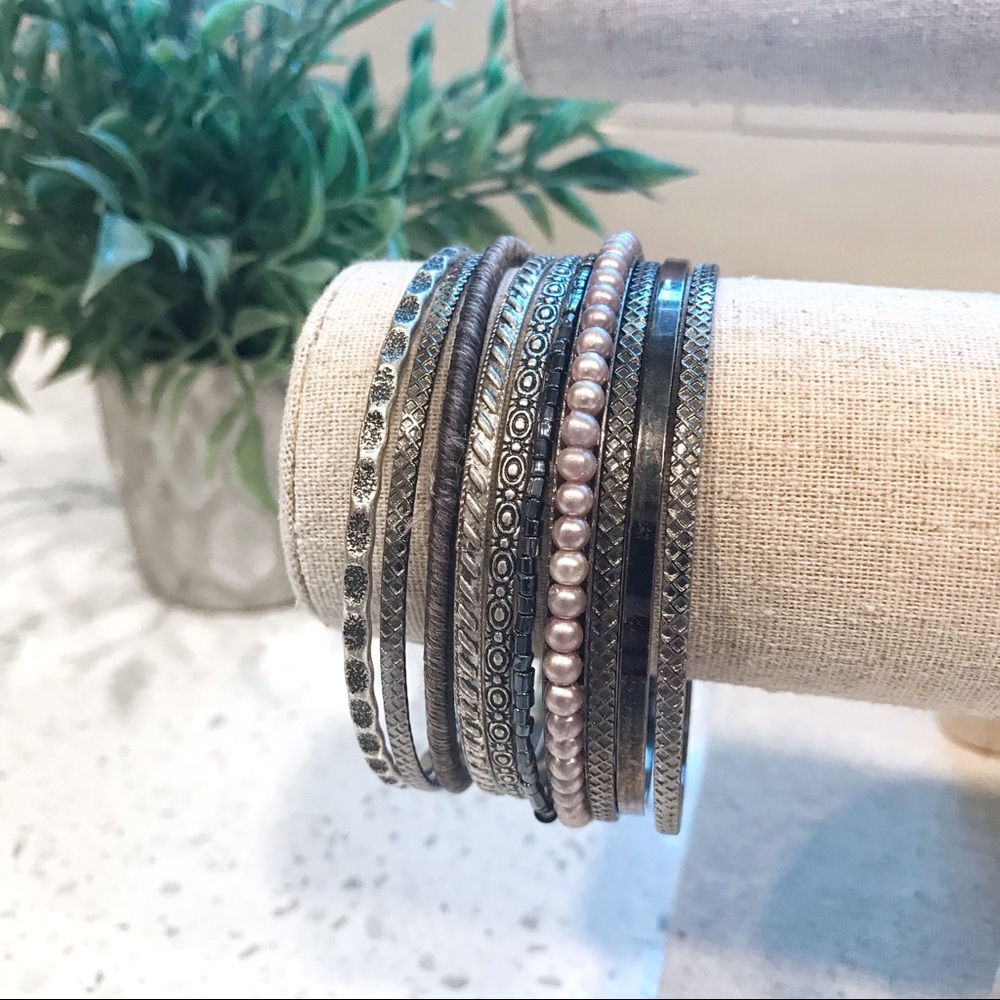 🌿Bracelet Set Dark Bronze and Silver Tones